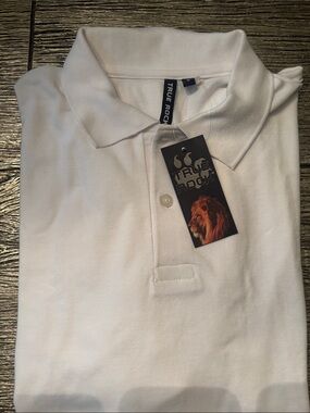 TRUE ROCK Men’s White Polo Shirt with Logo Tag